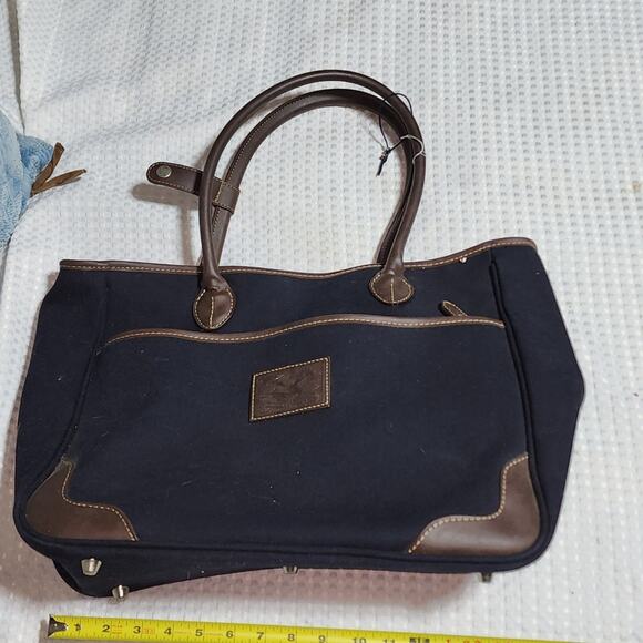 AMERICAN LIVING EUC XL TOTE CANVAS LEATHER BAG - Picture 1 of 8